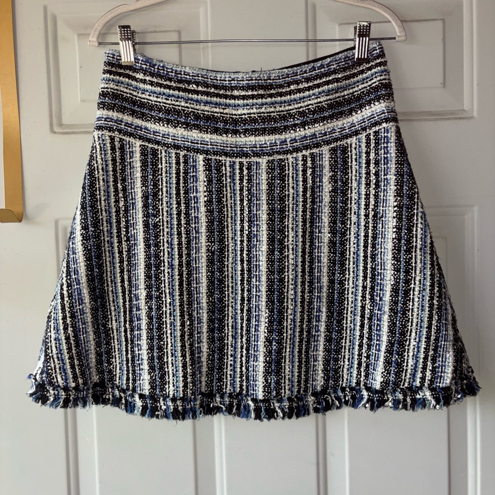 Tory Burch tweed striped flare skirt size M